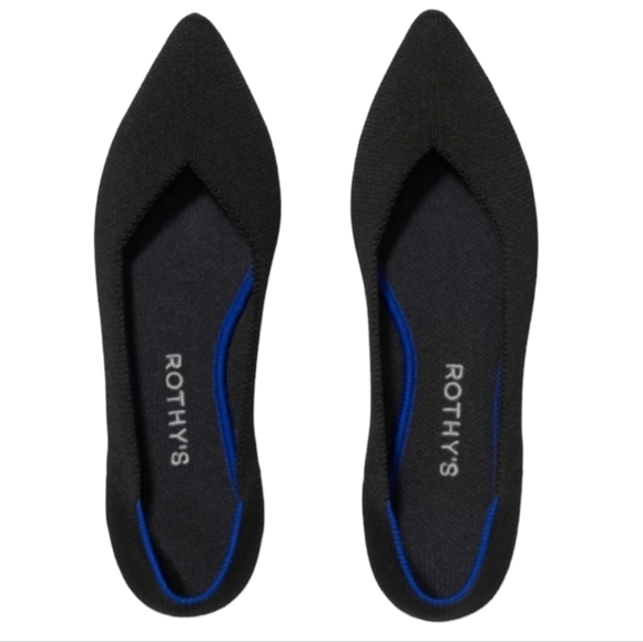 Rothy's Shoes - Rothy's The Point Solid Black Slip On Flats
